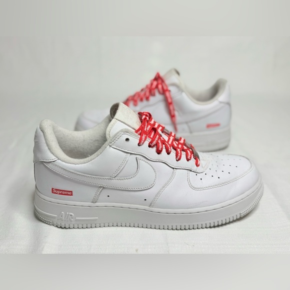 Nike Air Force 1 Low x Supreme White Supreme Laces Sneakers MensSize 11